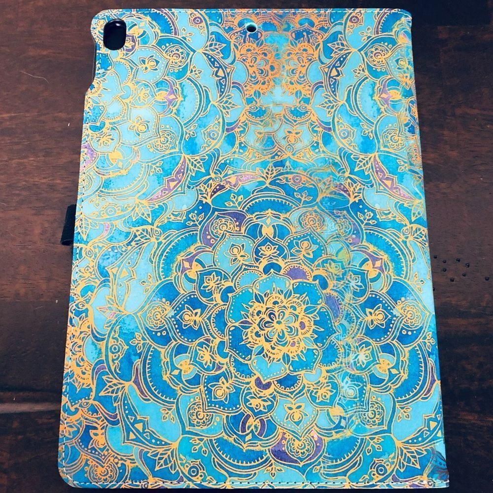 Fintie iPad Tablet Case Mandala Gold Metallic Teal Blue